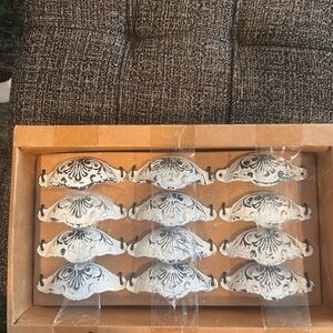 Vintage-Inspired Handmade Black and White drawer pulls (12)